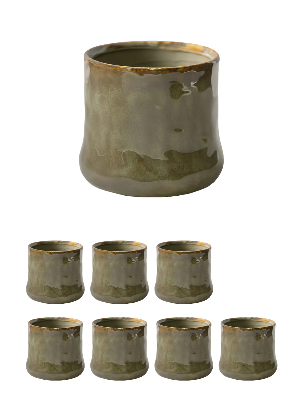 Verde Glaze Ceramic Cachepot Collection | Cachepot | Serene Spaces