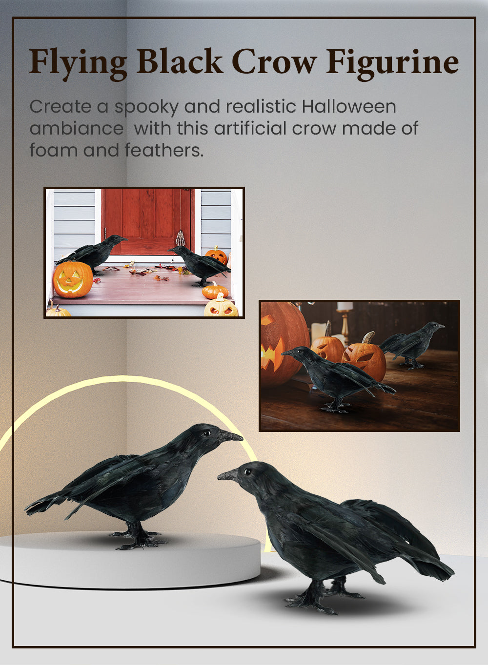 Black Crow Figurine, In 2 Style