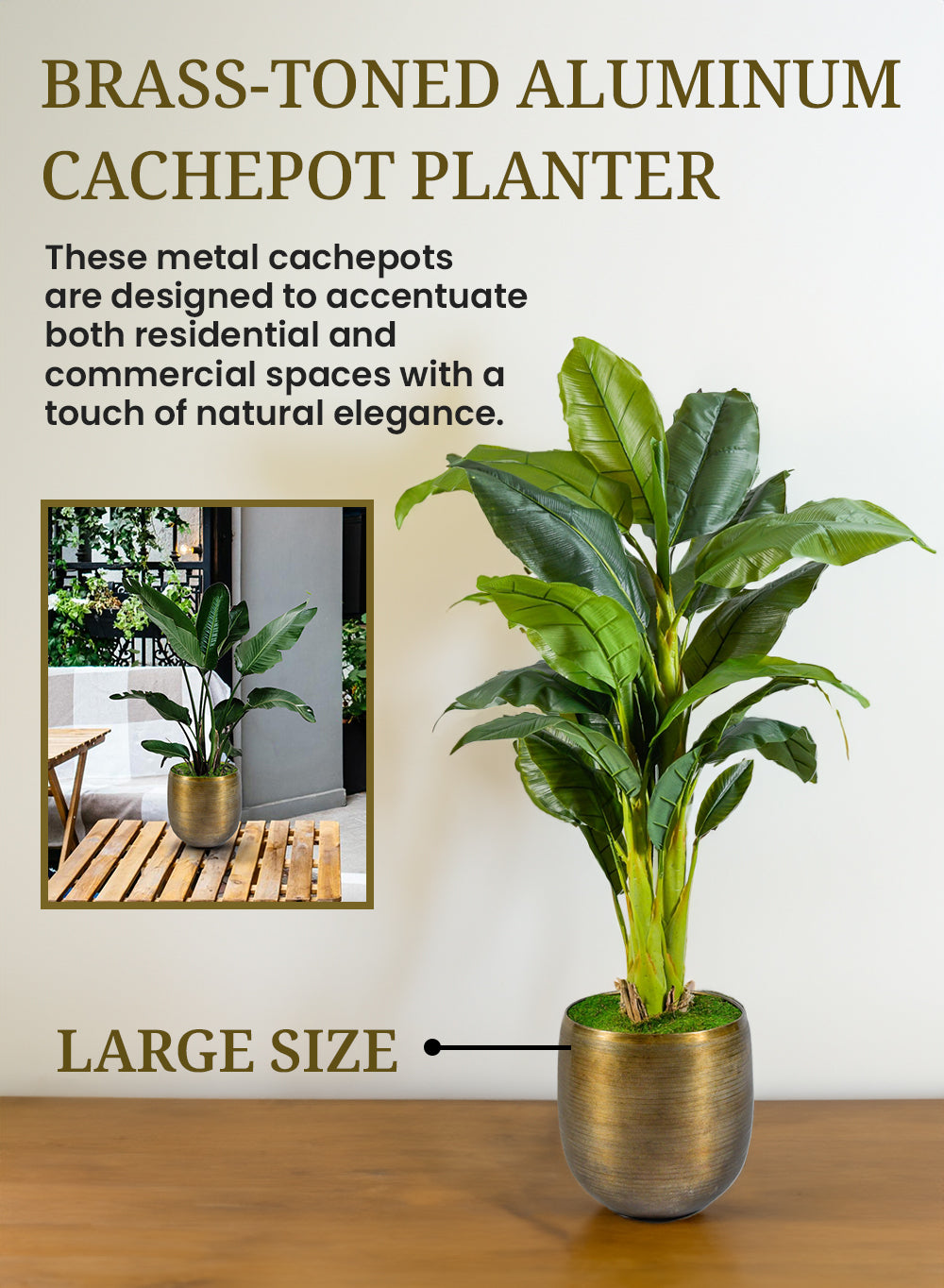 Gold Aluminum Planter, in 3 Sizes