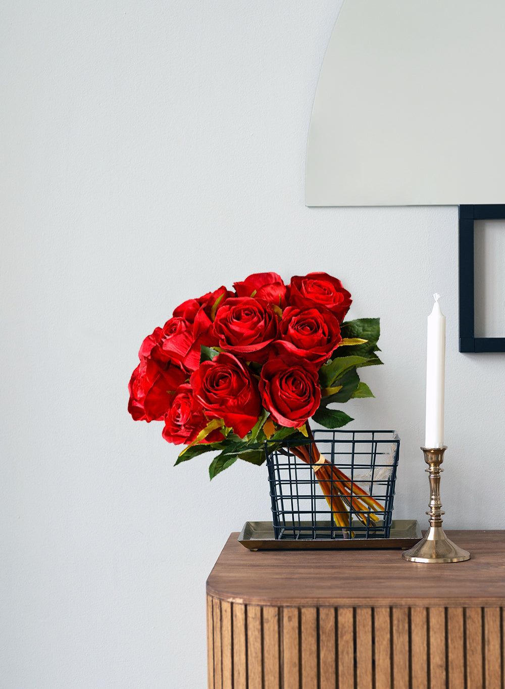 Red Silk Rose Bouquet