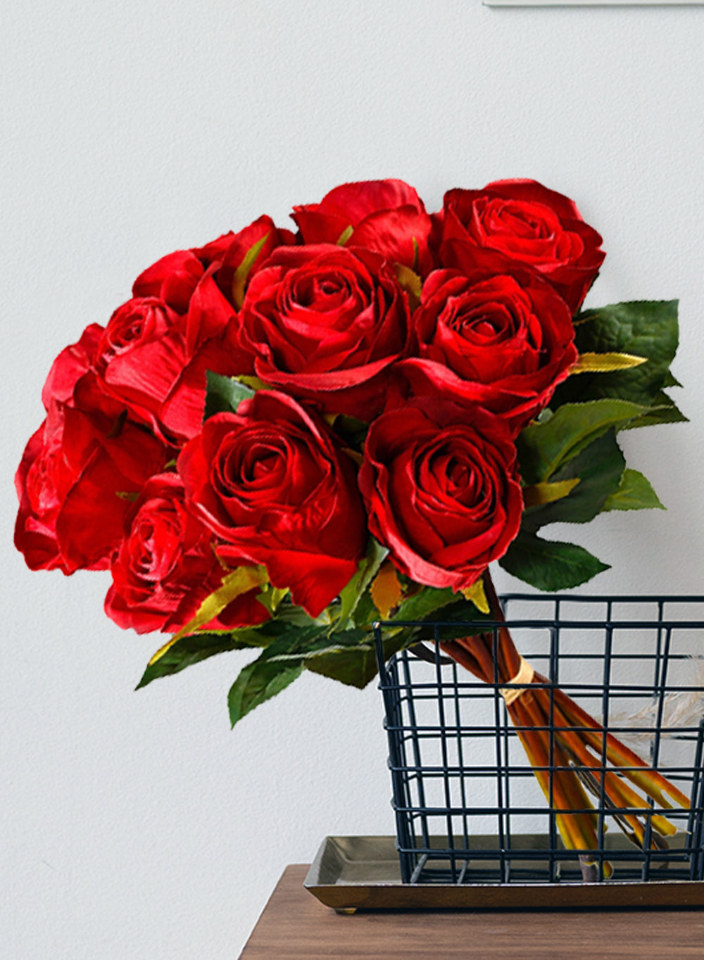 Red Silk Rose Bouquet