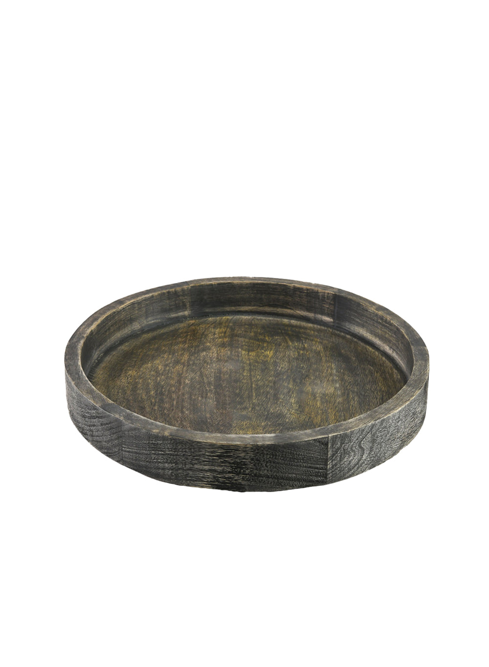 14" Dark Wood Round Tray