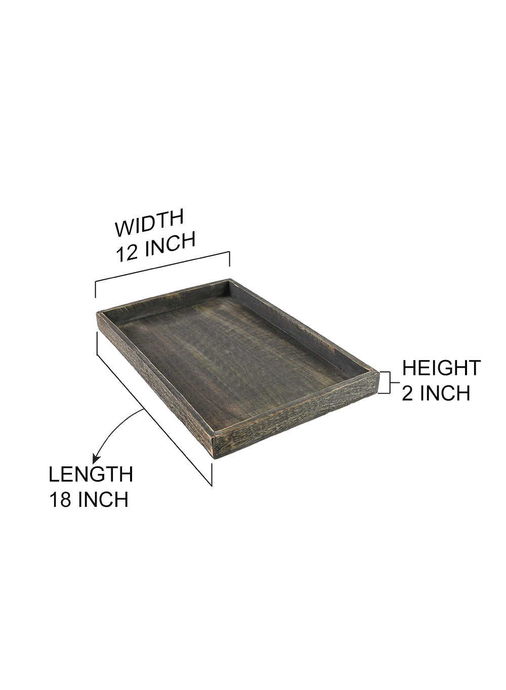 Dark Wood Rectangle Serving Tray, in 2 Sizes