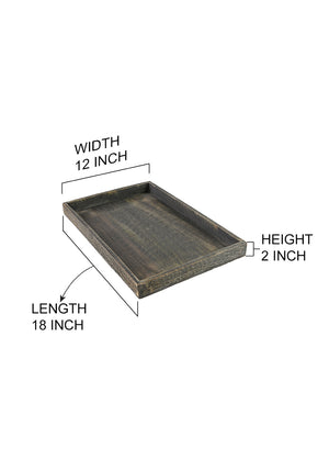 Dark Wood Rectangle Serving Tray, in 2 Sizes