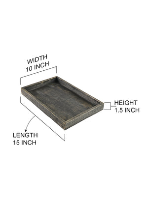 Dark Wood Rectangle Serving Tray, in 2 Sizes