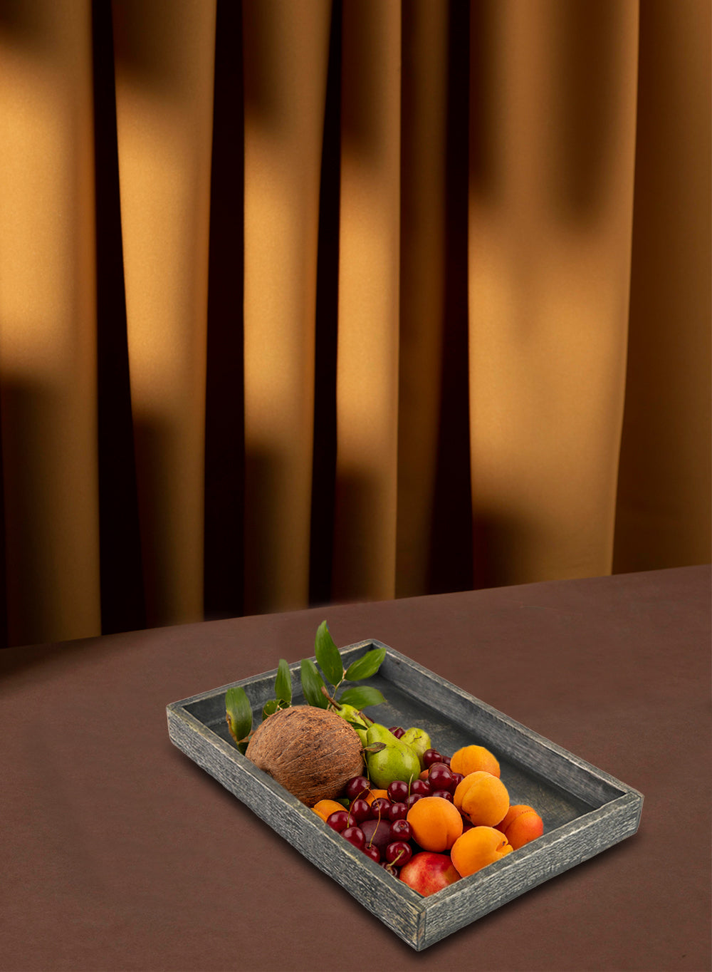 Dark Wood Rectangle Serving Tray, in 2 Sizes