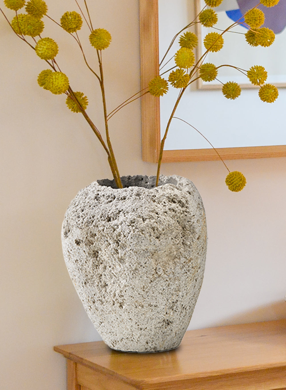 11" Natural Pumice Urn Vase