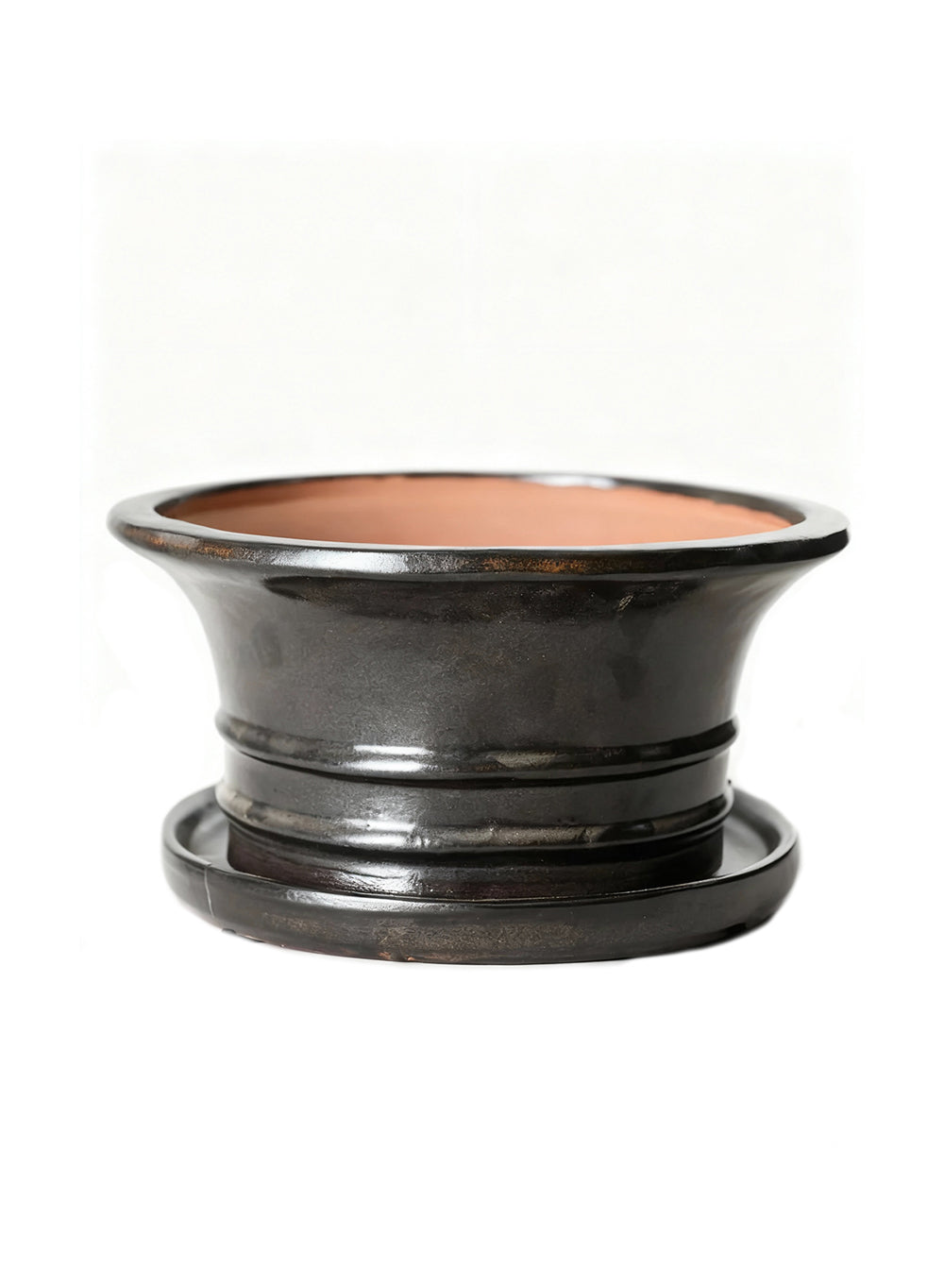 TaoShan Oval Ceramic Planter, 10.4" Diameter & 4.5" Tall