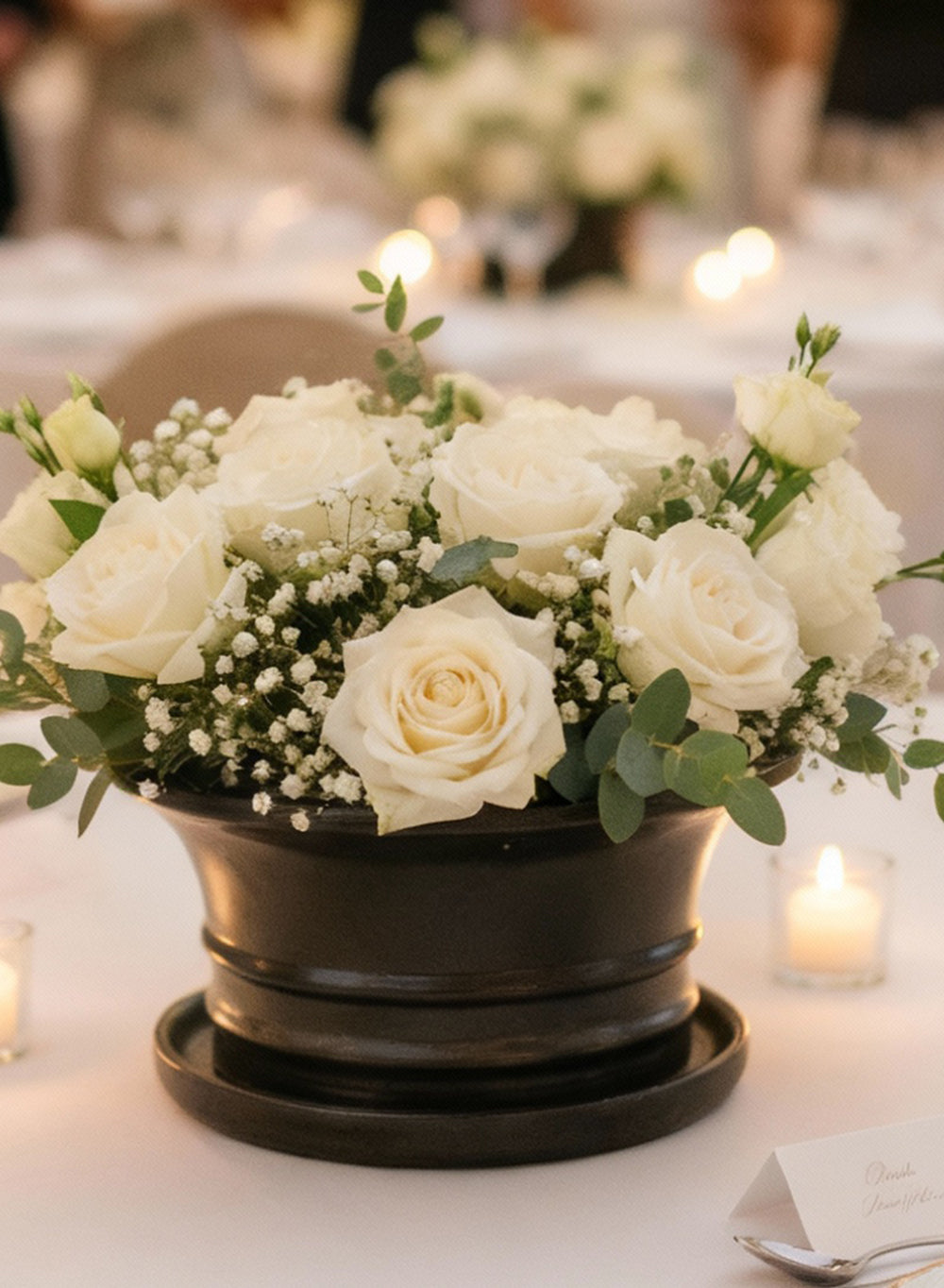 TaoShan Oval Ceramic Planter, 10.4" Diameter & 4.5" Tall