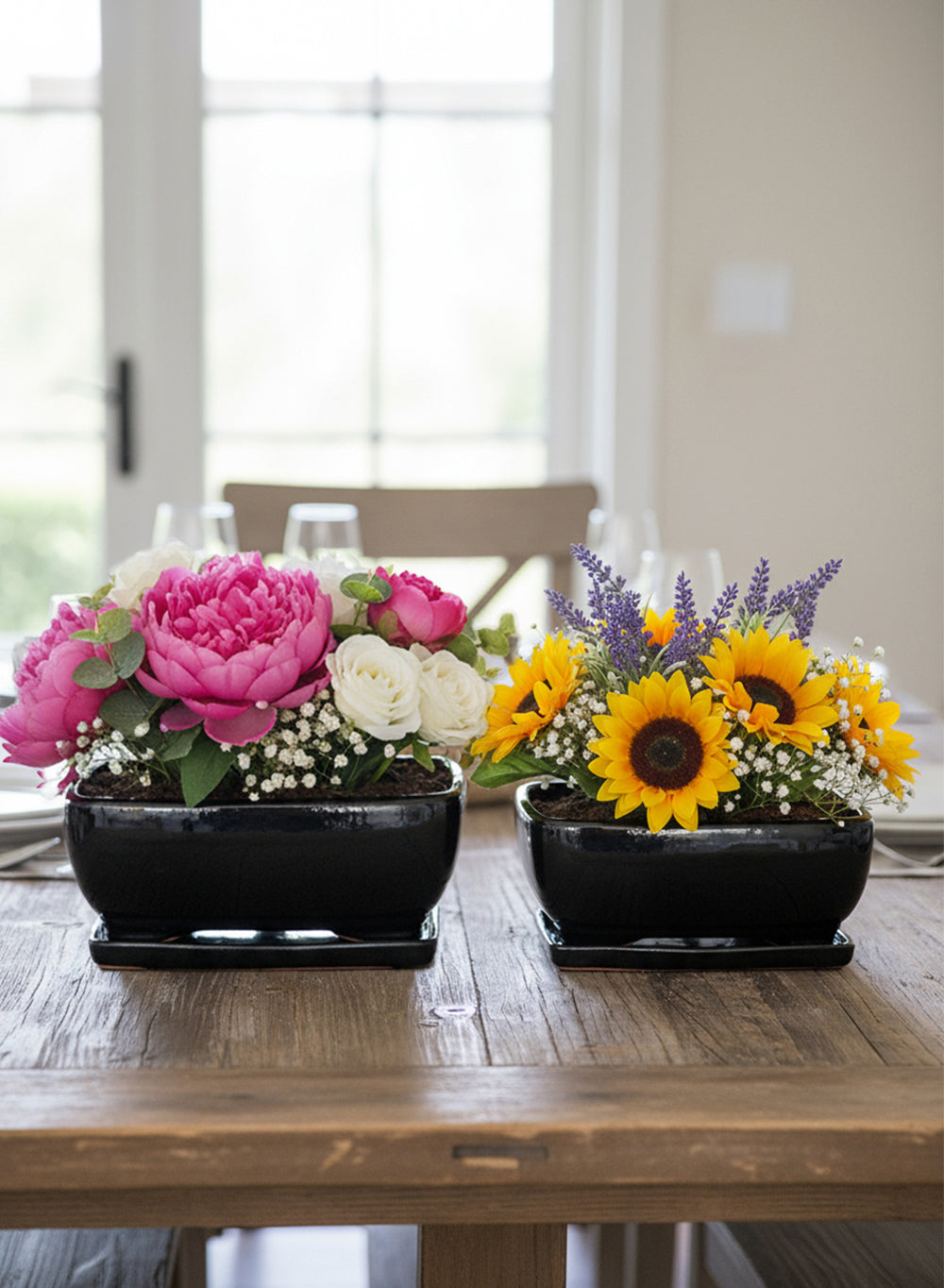 Black Ceramic Bonsai Planters | Planters | Serene Spaces Living