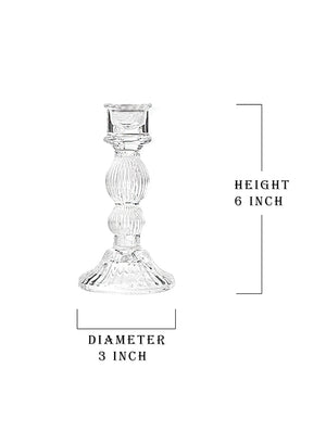 Glass Candlestick Holders, in 4 Sizes, Set of 6