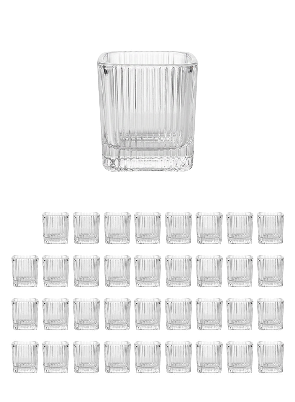 Vela Ribbed Glass Candle Holders Collection