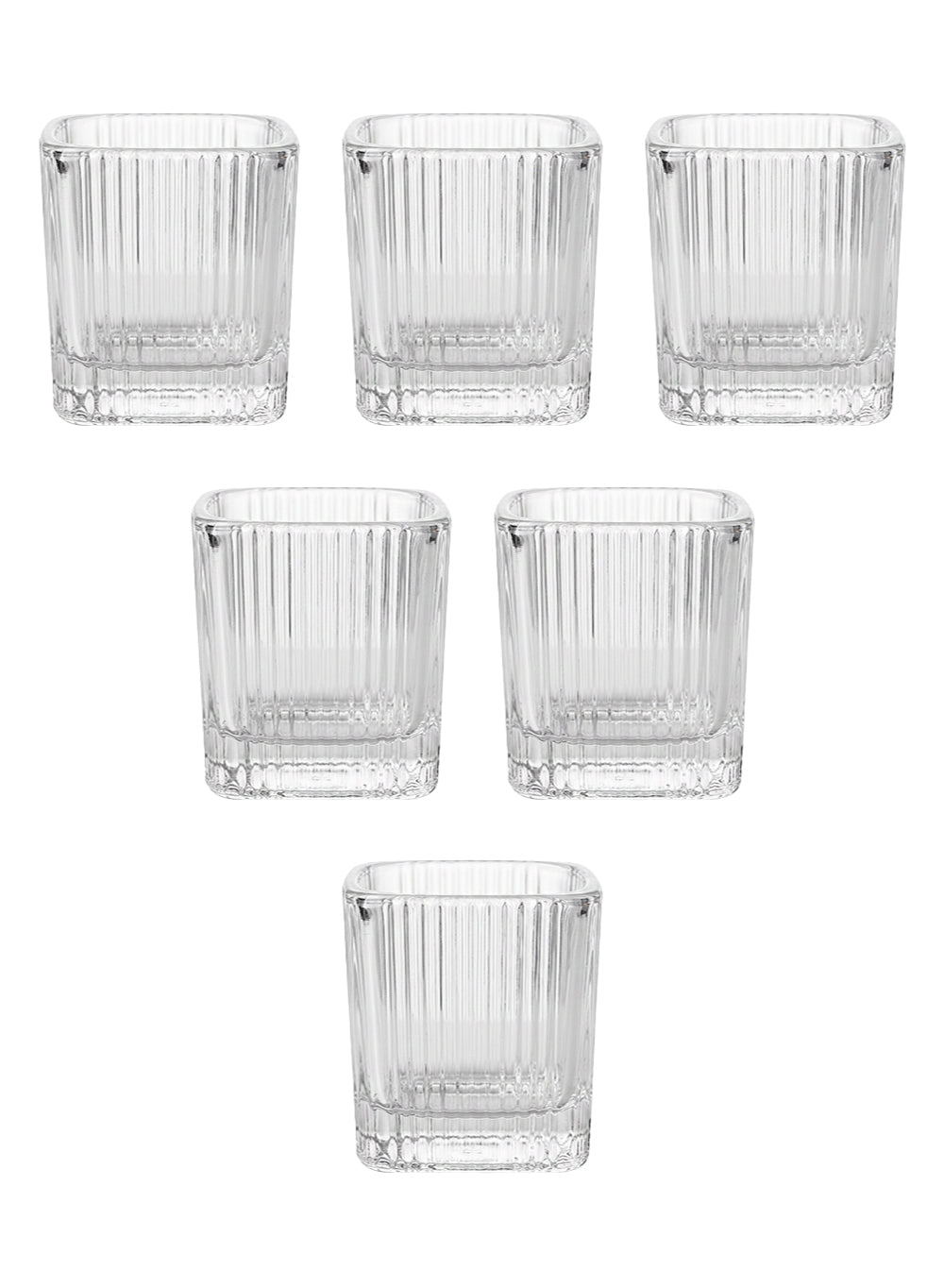 Vela Ribbed Glass Candle Holders Collection