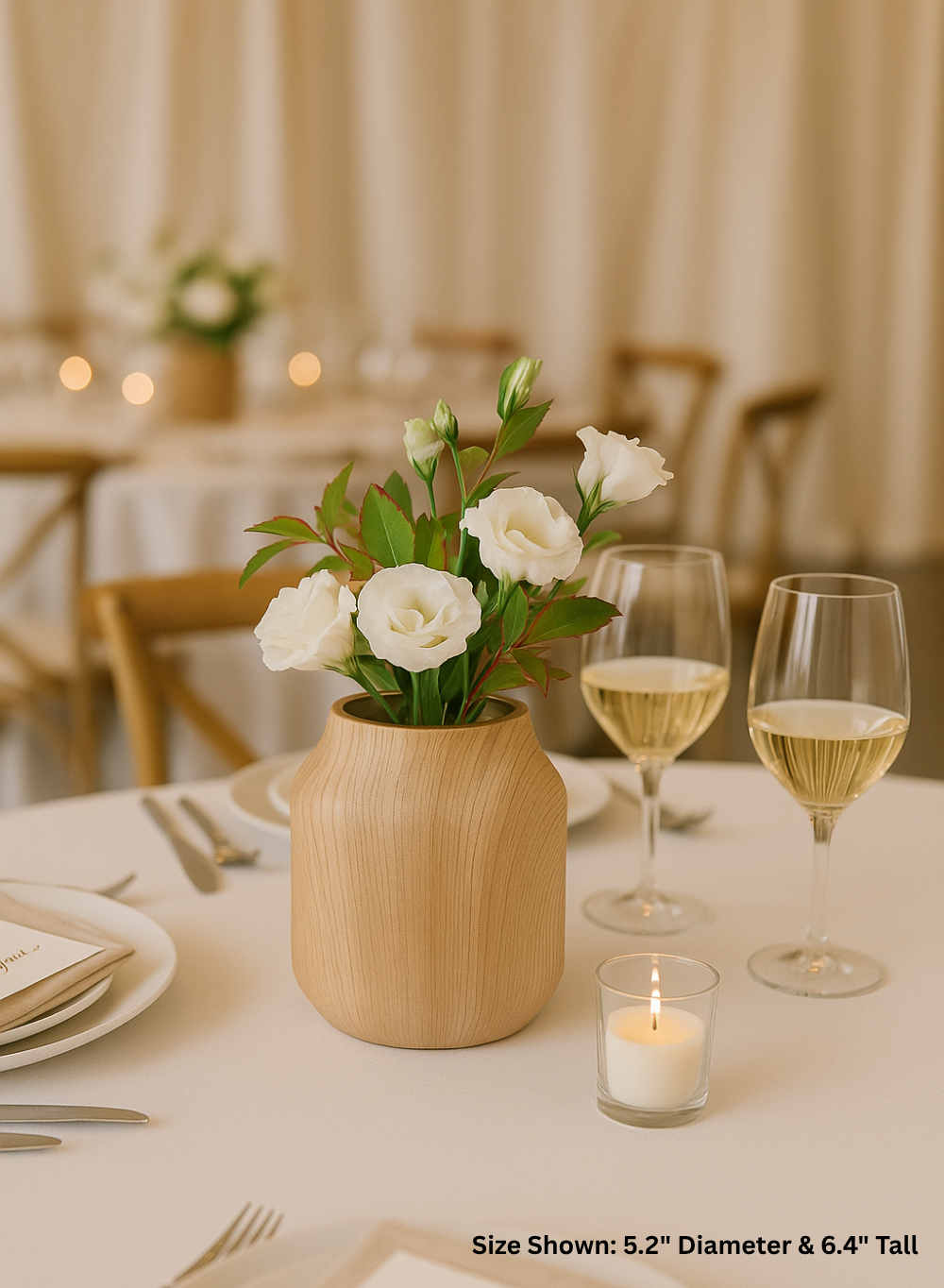 Ceramic Wood-Grain Vase