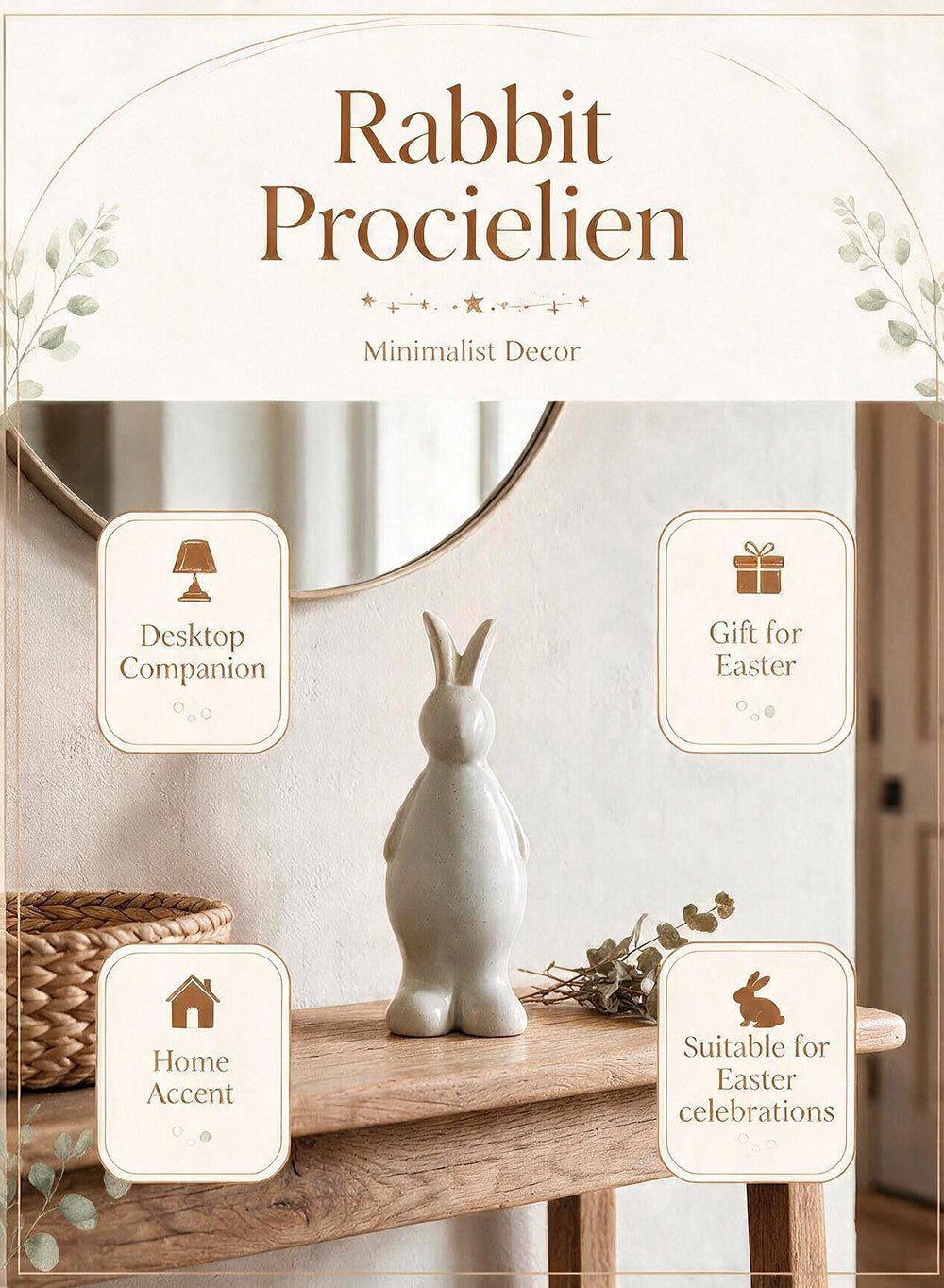 Standing Meadow Porcelain Rabbit Figurine Collection