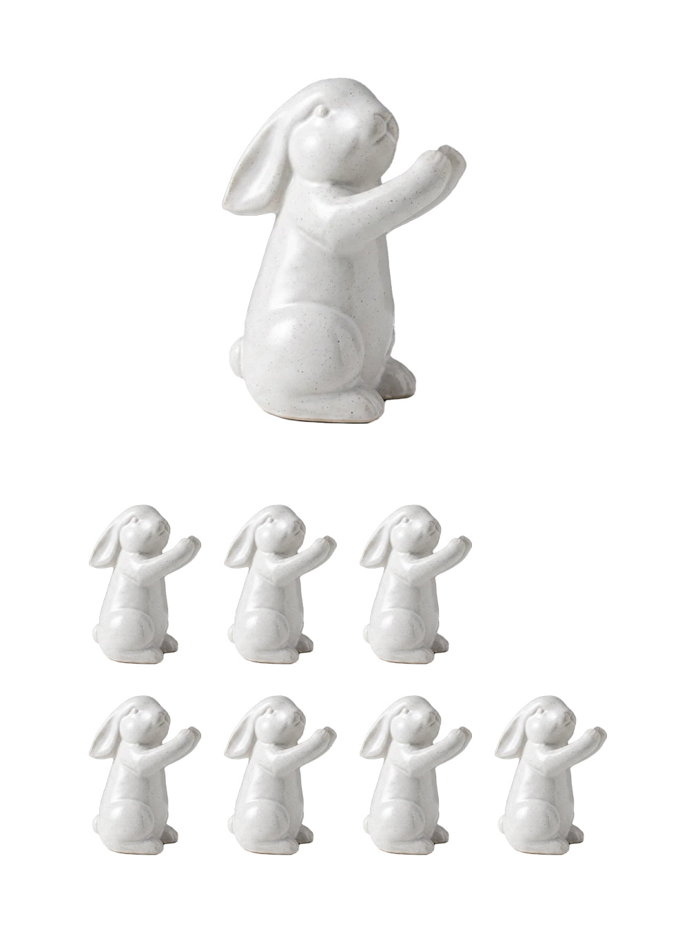 Meadow Porcelain Bunny Figurine, 5" Diameter & 6.5" Tall, Pack of 8