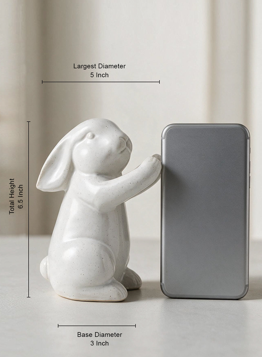 Meadow Porcelain Bunny Figurine, 5" Diameter & 6.5" Tall, Pack of 8