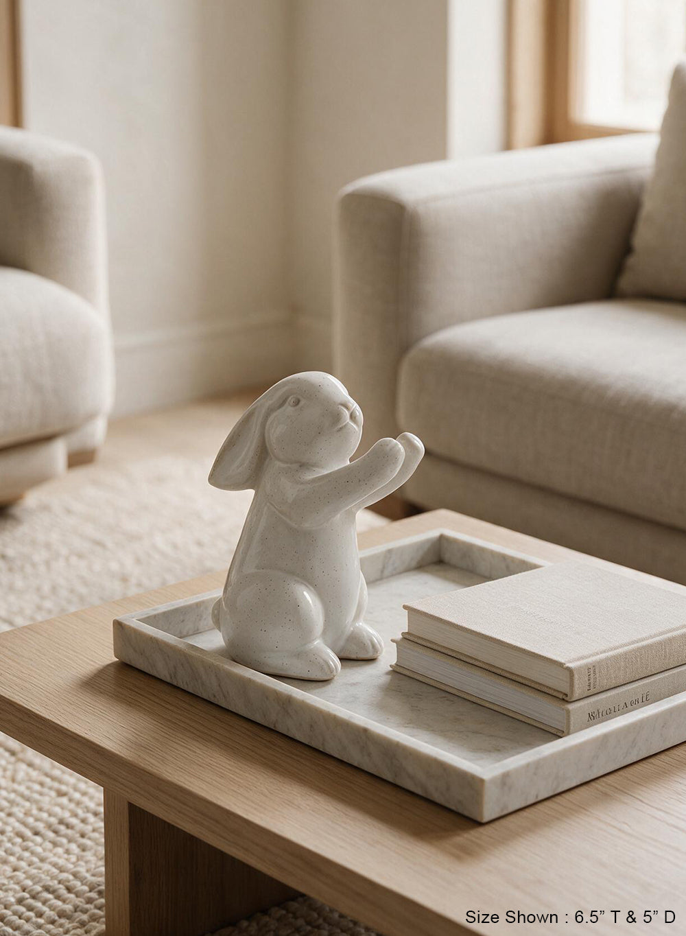 Meadow Porcelain Bunny Figurine, 5" Diameter & 6.5" Tall, Pack of 8