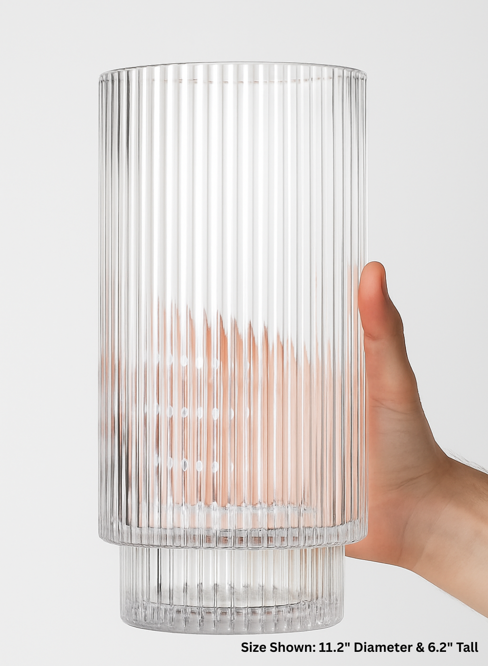 Ribbed Glass Votive Candle Holder, in 3 Colors