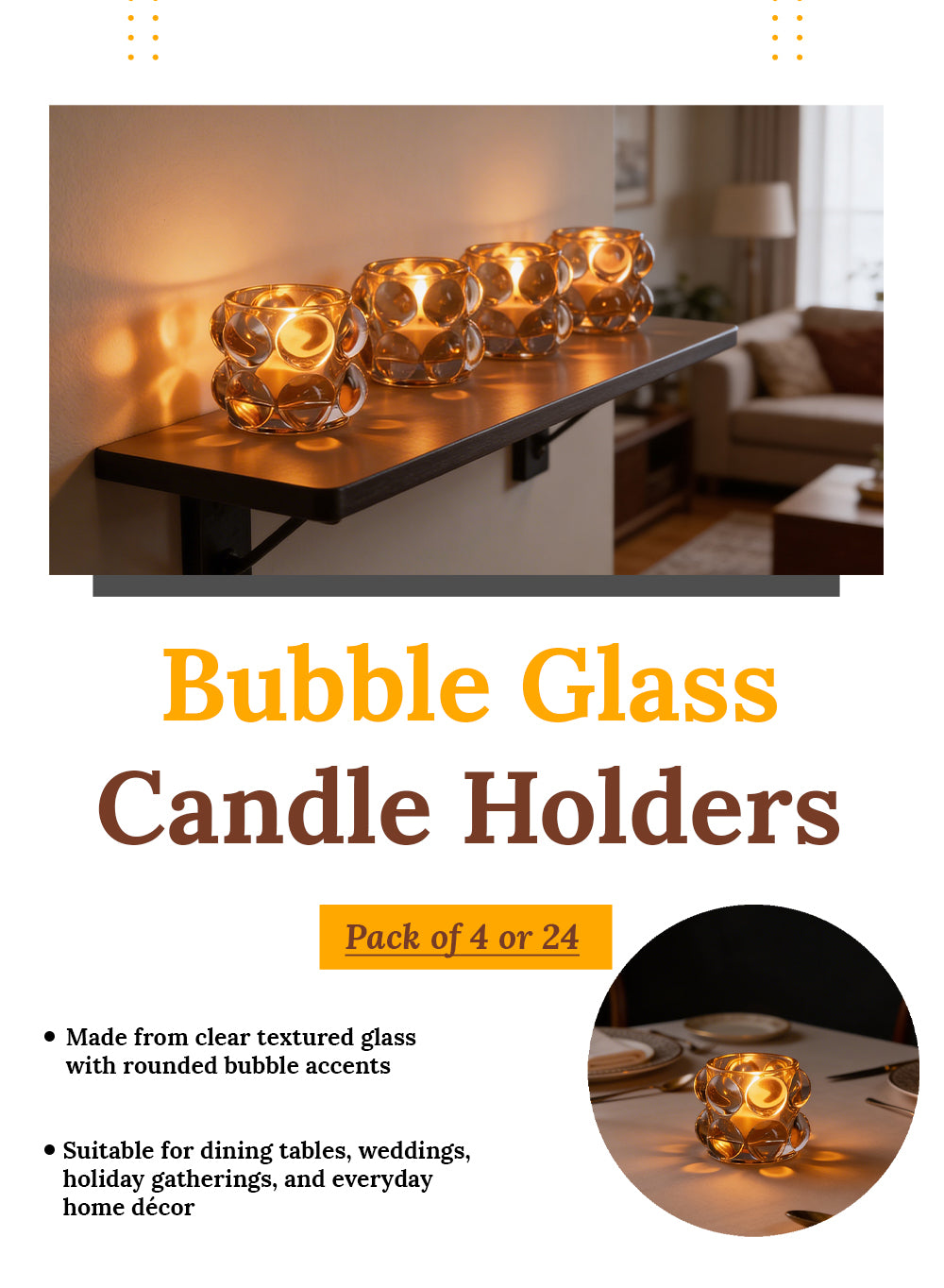 Bubble Glass Tea Light Holders Collection