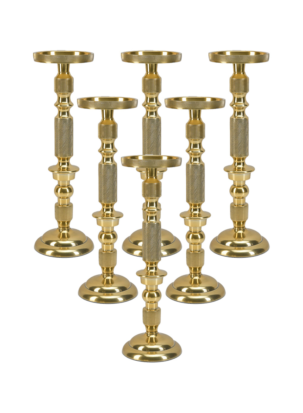 Serene Spaces Living Gold Pillar Holder, Elegant Lighting for Wedding or Party, 2 Size Options Available