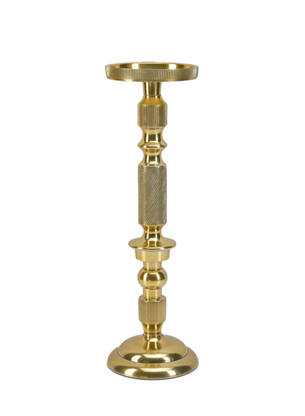 Serene Spaces Living Gold Pillar Holder, Elegant Lighting for Wedding or Party, 2 Size Options Available