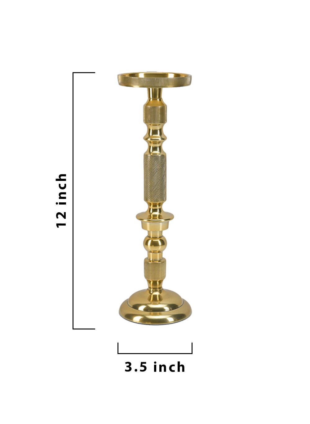 Serene Spaces Living Gold Pillar Holder, Elegant Lighting for Wedding or Party, 2 Size Options Available