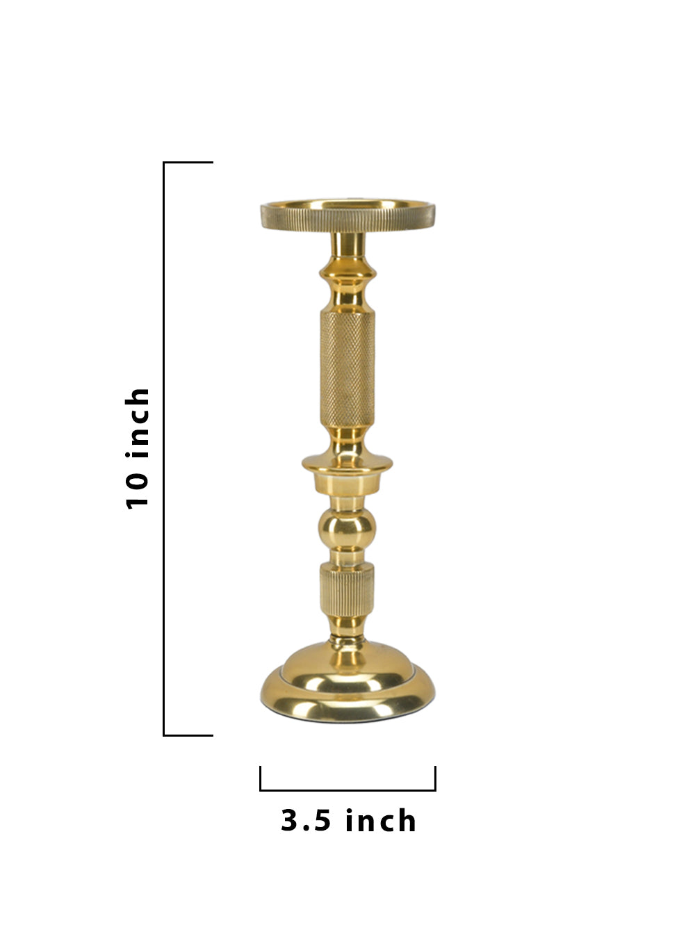 Serene Spaces Living Gold Pillar Holder, Elegant Lighting for Wedding or Party, 2 Size Options Available