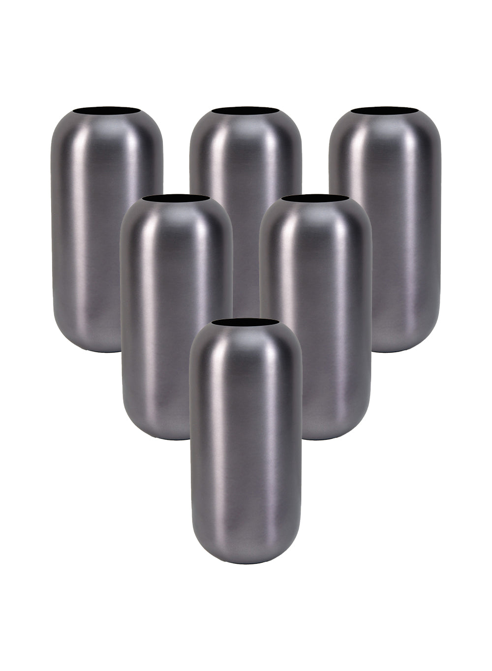 Metallic Grey Capsule Vase, in 2 Sizes