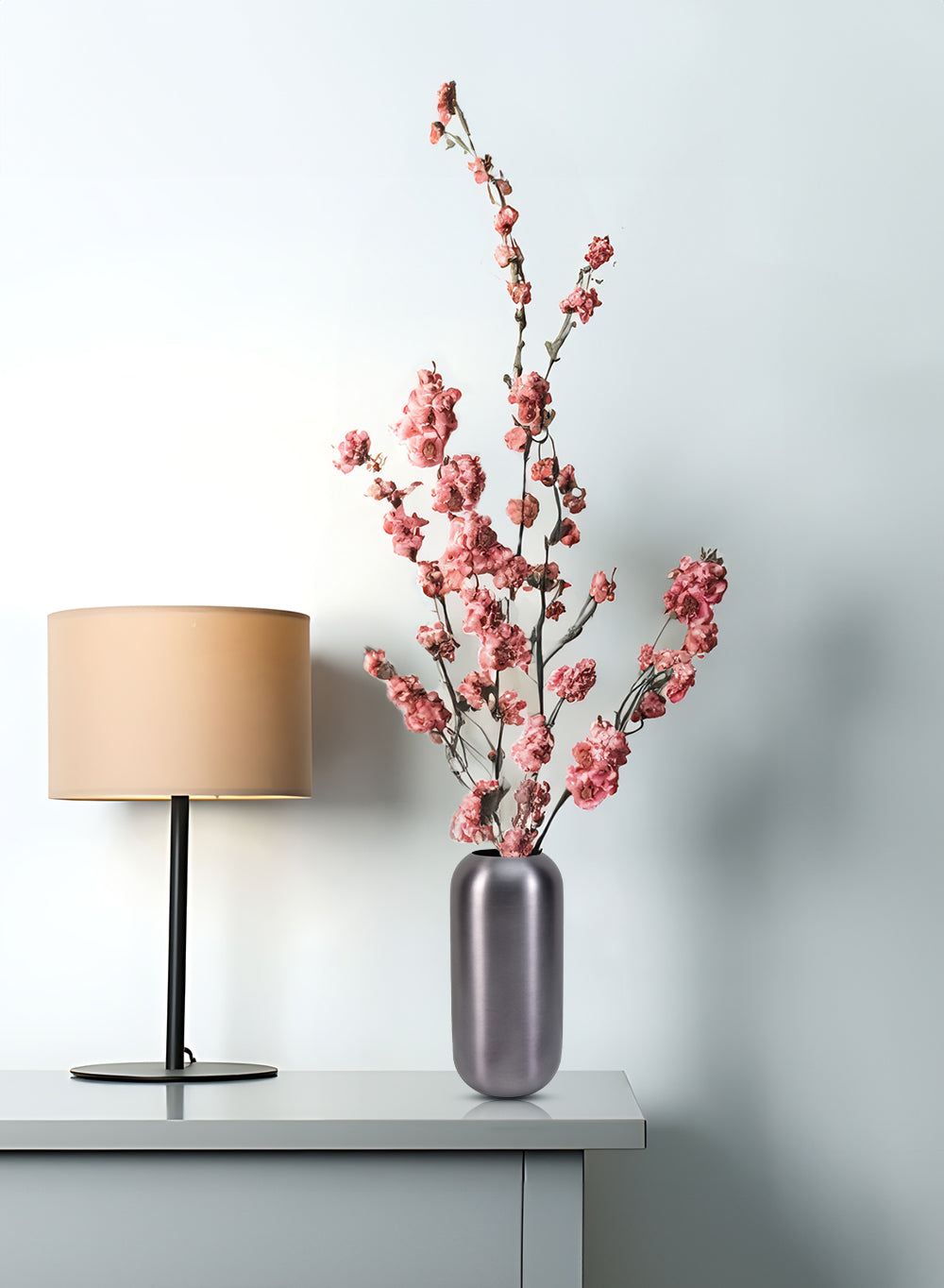 Metallic Grey Capsule Vase, in 2 Sizes