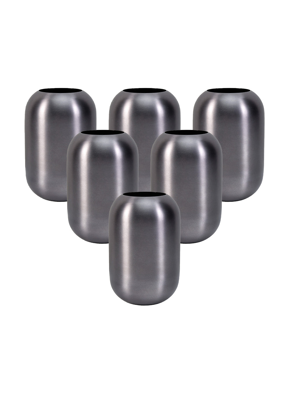 Metallic Grey Capsule Vase, in 2 Sizes