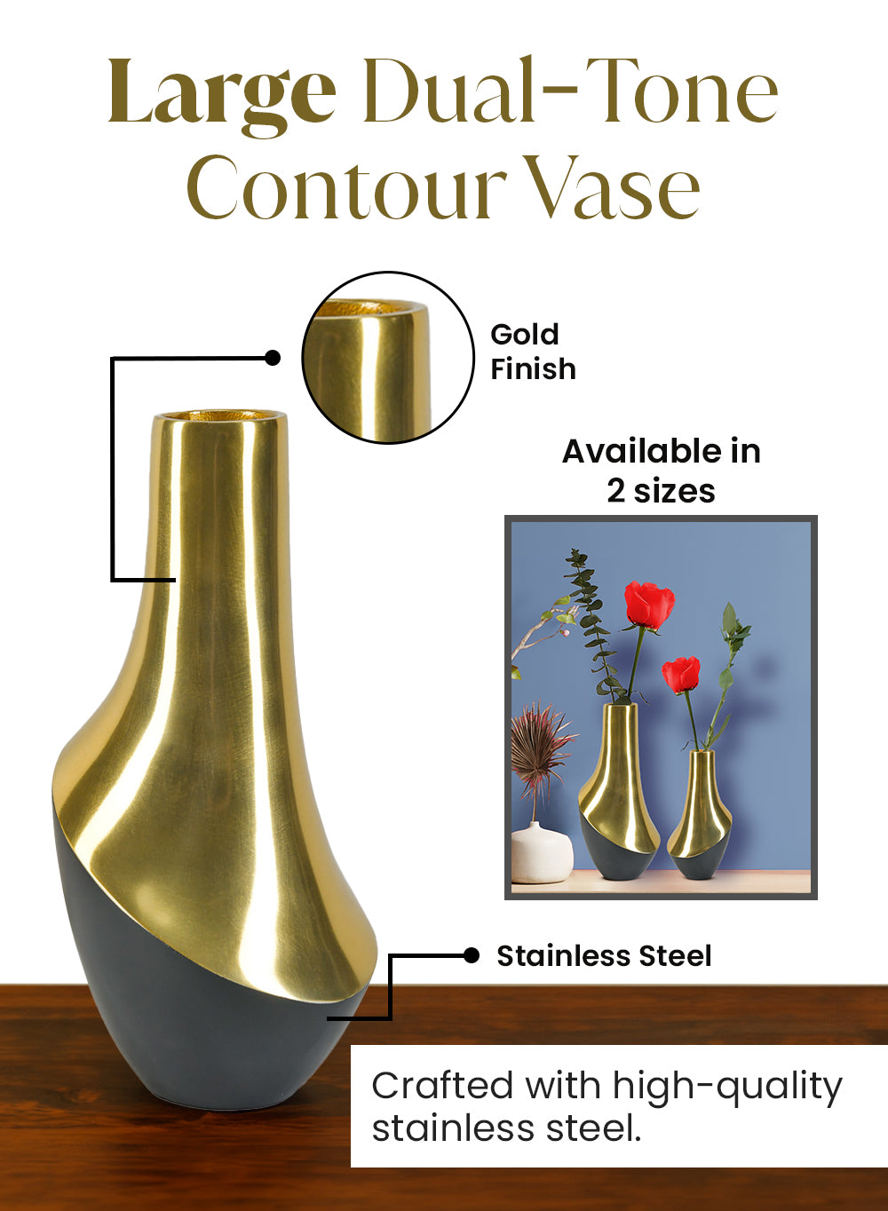 Dual-Tone Geometric Vase, in 2 Designs & Sets