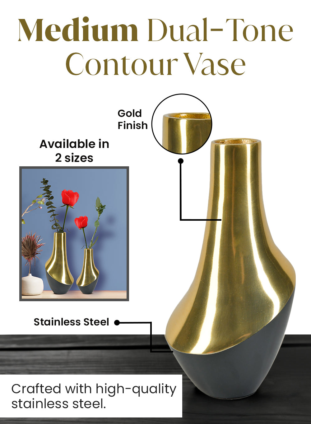 Dual-Tone Geometric Vase, in 2 Designs & Sets