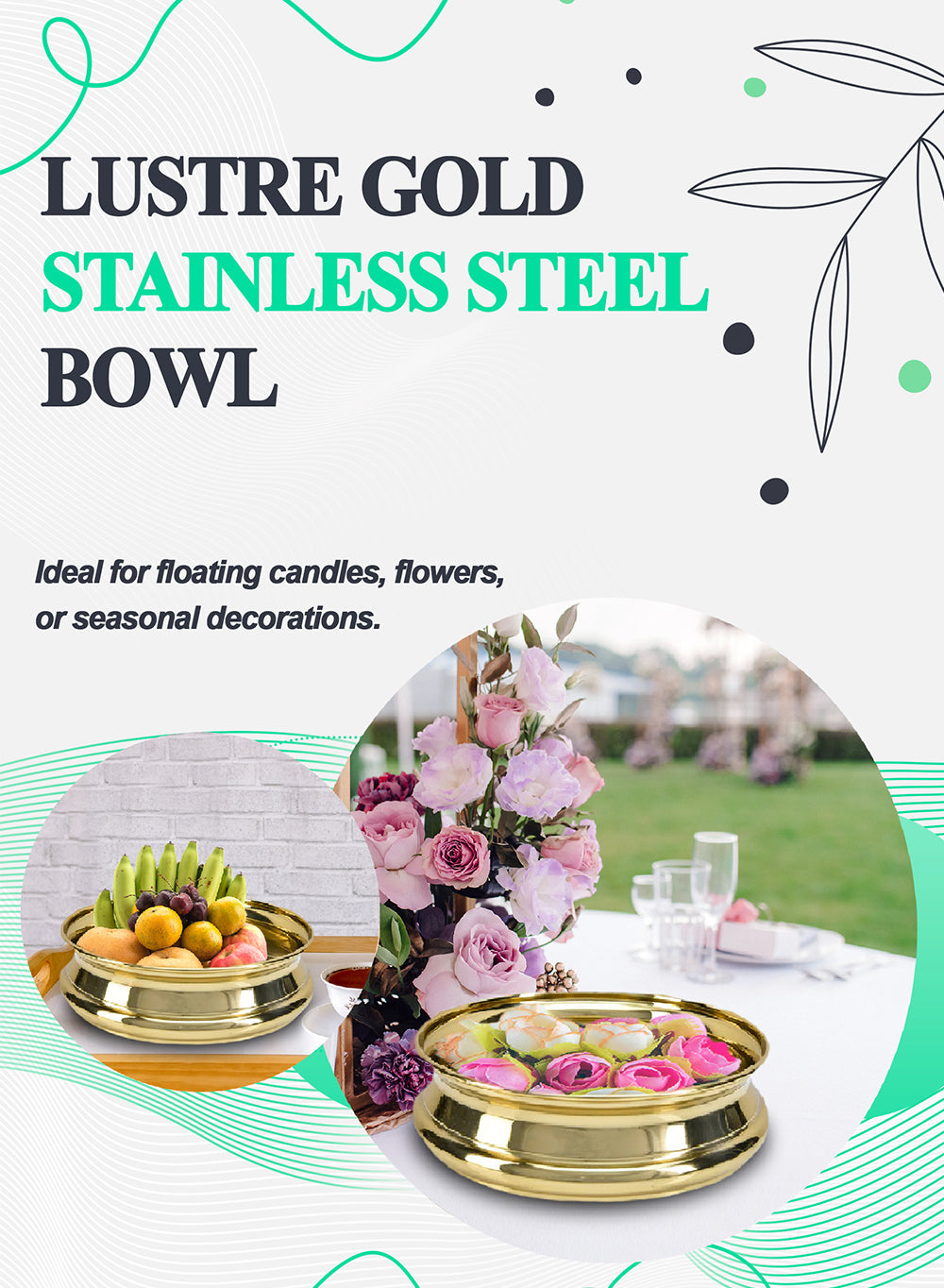 Lustre Gold Stainless Steel Bowl