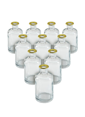 Gold Rimmed Clear Bud Vase, Available in 2 Sets