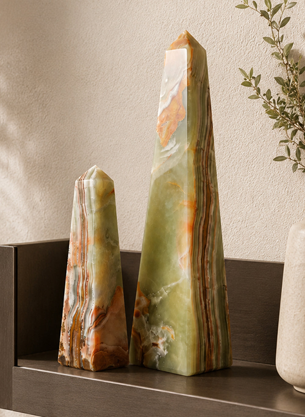Natural Onyx Obelisk Sculpture Collection