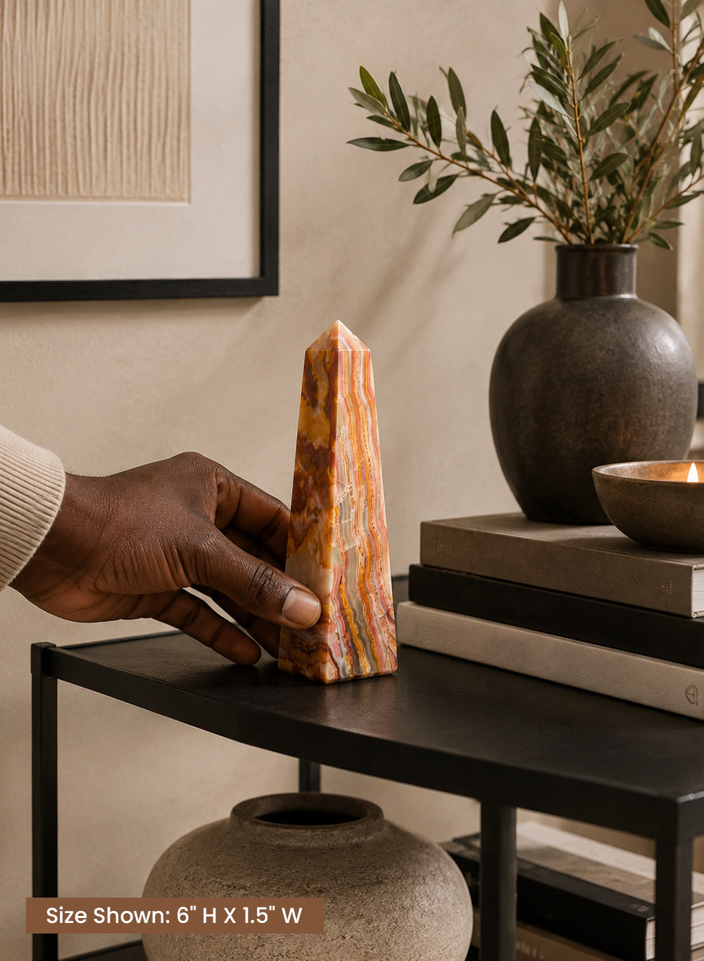 Natural Onyx Obelisk Sculpture Collection