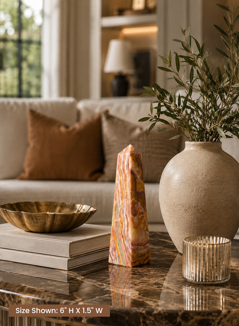 Natural Onyx Obelisk Sculpture Collection