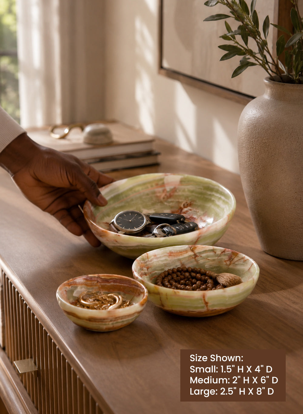 Natural Onyx Bowl, In 3 Sizes and Multiple Packs