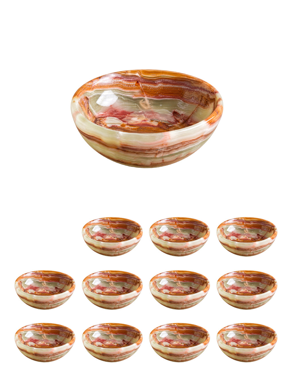 Natural Onyx Bowl, In 3 Sizes and Multiple Packs