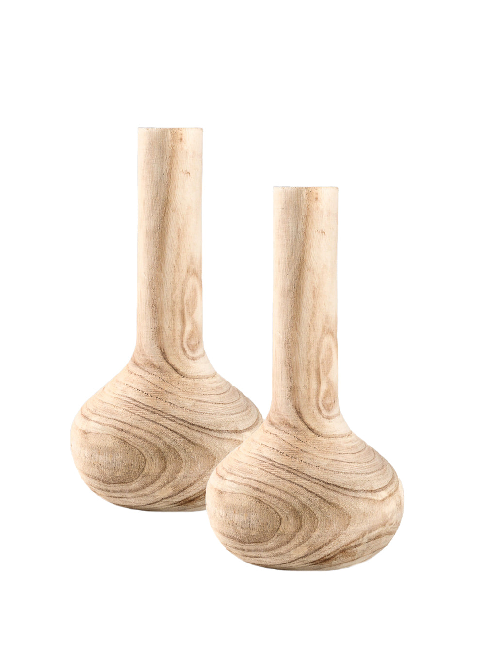 Paulownia Wood Bottle Vase, in 2 Sizes