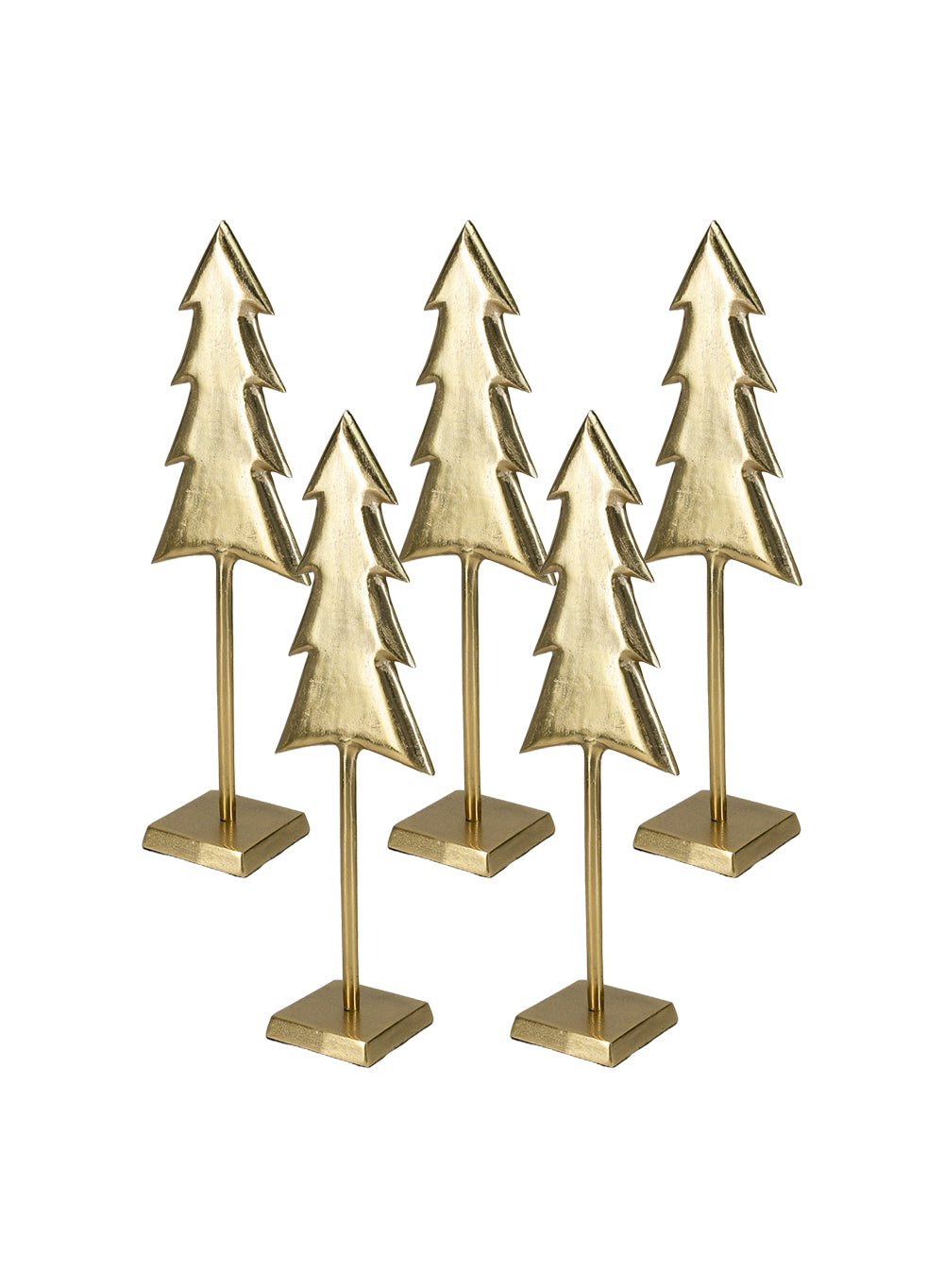 Serene Spaces Living Gold Christmas Tree Tabletop Decoration, Festive 22 Inch Metal Christmas Tree Holiday Decor