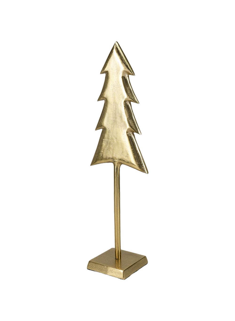 Serene Spaces Living Gold Christmas Tree Tabletop Decoration, Festive 22 Inch Metal Christmas Tree Holiday Decor