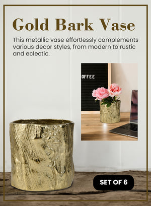 Gold Bark Vase, in 2 Sizes