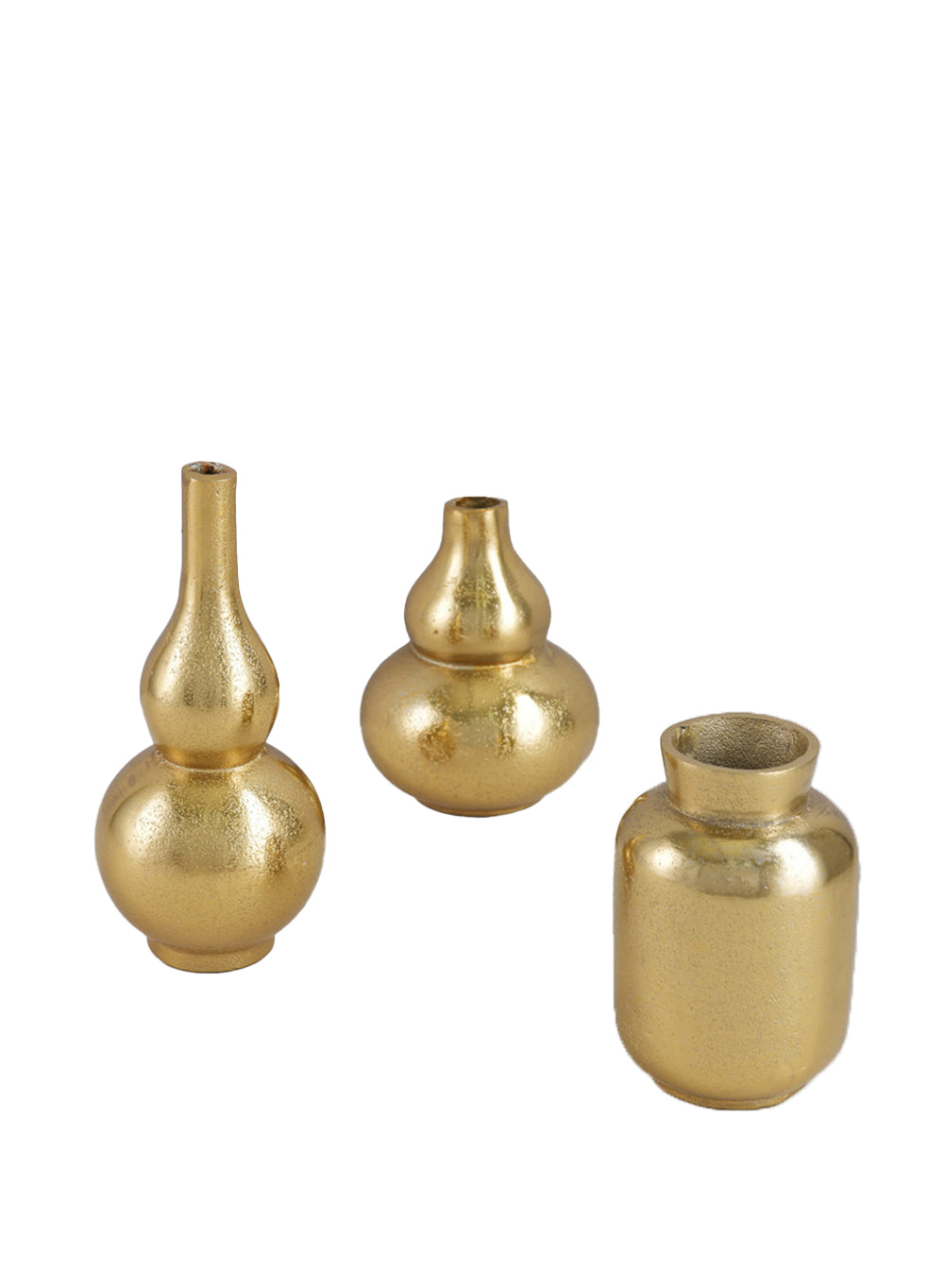 Radiance Gold Mini Bud Vase, Set of 3 in Unique Designs