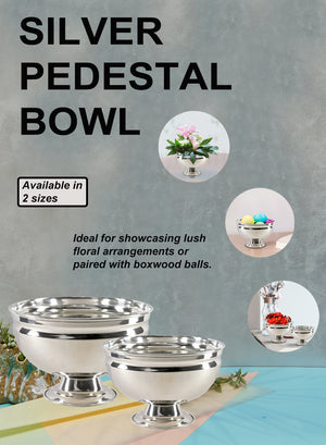 Silver Pedestal Bowl – in 2 Sizes