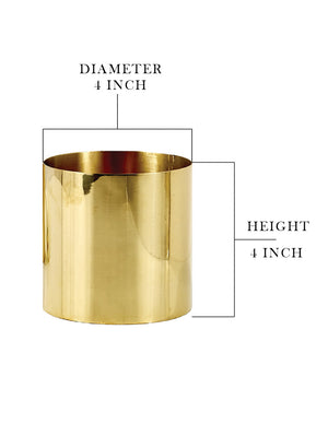 Gold Cylinder Vase, 4" & 10" Tall