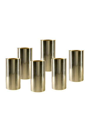 Gold Cylinder Vase, 4" & 10" Tall