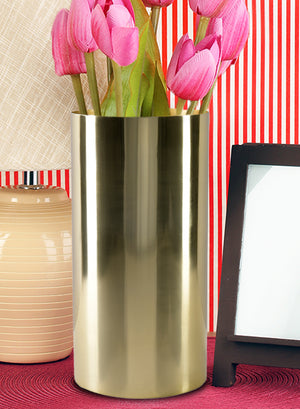 Gold Cylinder Vase, 4" & 10" Tall