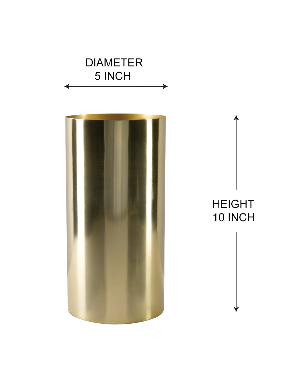 Gold Cylinder Vase, 4" & 10" Tall